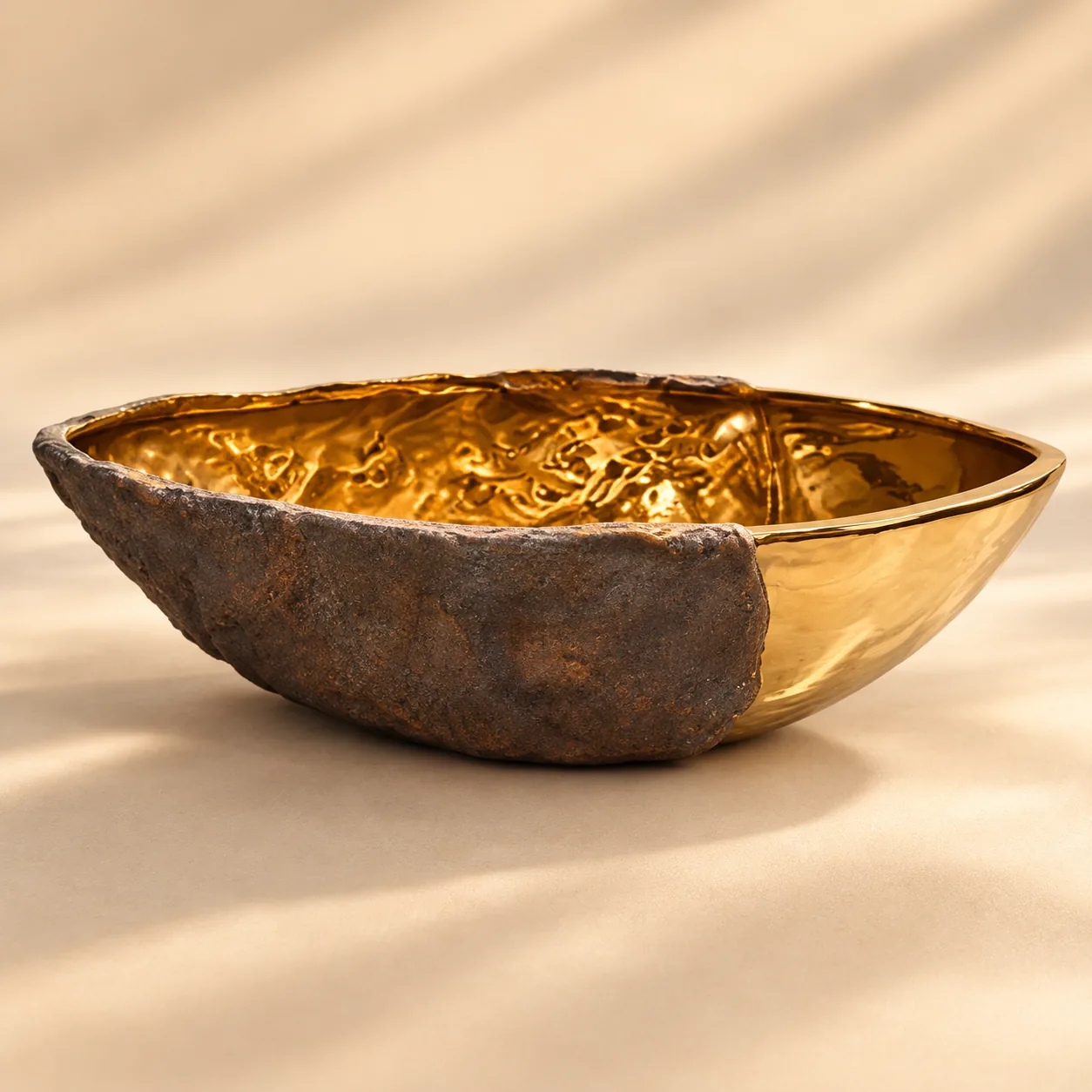 Stone and gold bowl
